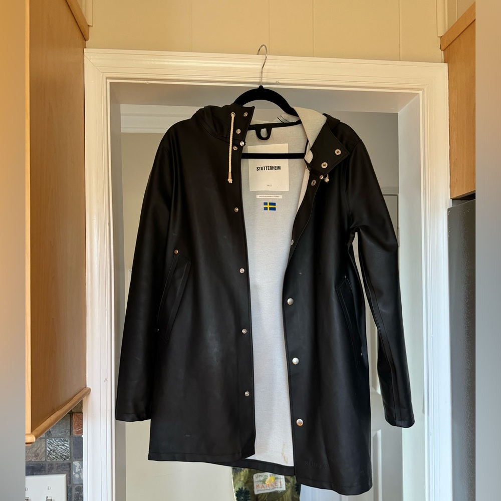 Stutterheim black raincoat